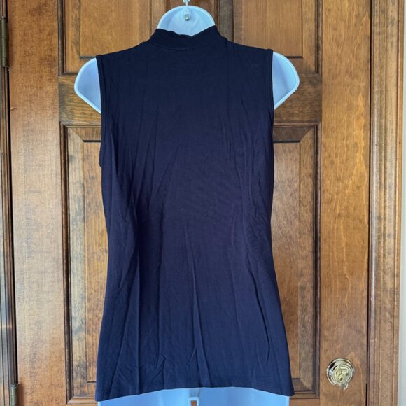 Charter Club Navy Blue Sleeveless Mock Turtle Small - Picture 9 of 12
